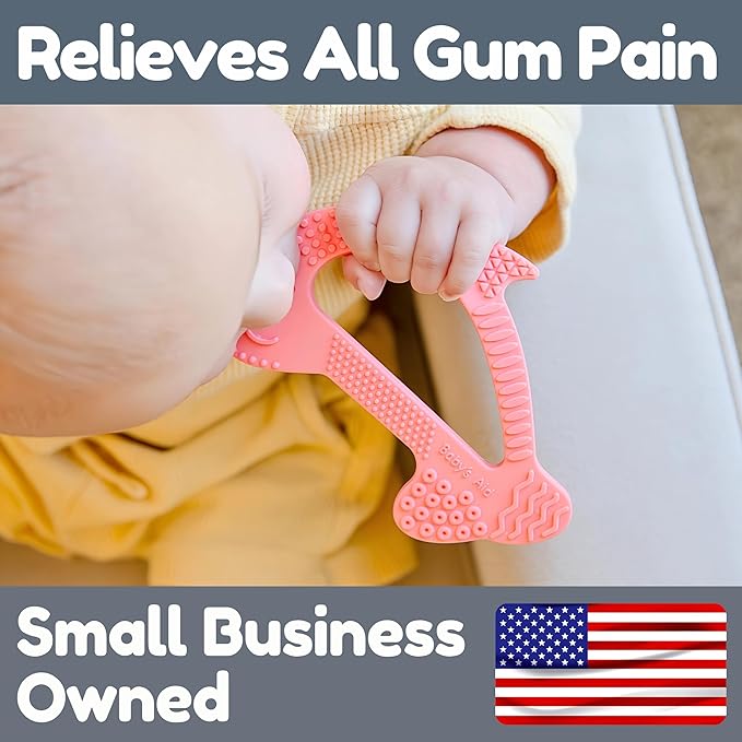 Baby Teething Toy, 8 Pain Relief Textures, Dolphin Silicone Teethers for Babies, Easy to Hold, Chew & Clean, BPA-Free Baby Teething Relief, Durable and Flexible Infant Chew Toys, 3M+ - Baby’s Aid