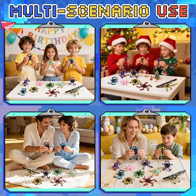 24PCS Transformable Fidget Spinners,Christmas Fidget Party Favors Christmas Stocking Stuffers, Sensory Bulk Robot Fidget Stress Relief Toys for Kids Boys Girls 8-12