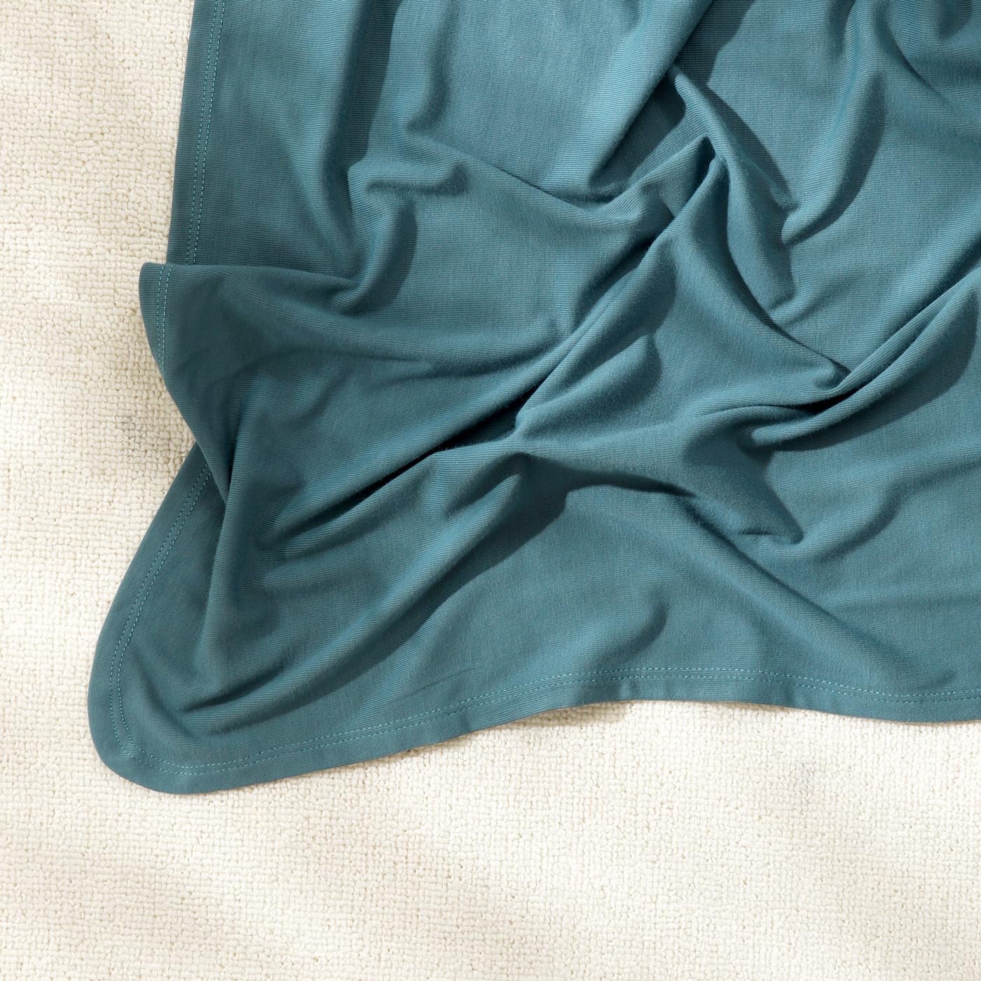 GRSSDER Newborn Swaddle Blanket, Ultra Soft Jersey Receiving Blanket with Matching Headband and Beanie Set 33×44", Stretchy Baby Neutral Swaddle Wrap for Girls and Boys