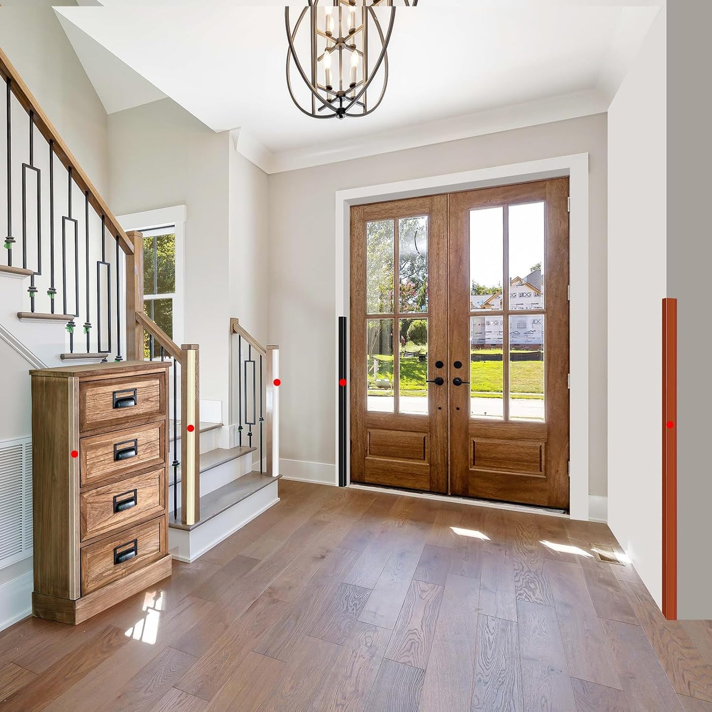 2PCS Wall Corner Protectors Guards - Self Adhesive Corner Protector & Corner Guards for Walls Edge Protection, Easy to Apply - No Tools Needed(Black, 31.5"x1.18")