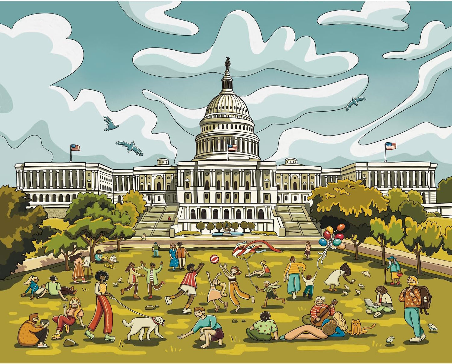 500 Piece Jigsaw Puzzle - United States Capitol - Washington, D.C. – 15.8 x 19.7 inches – Premium Quality Printed Cardboard – Numbered Pieces – Suitable for Ages 14+
