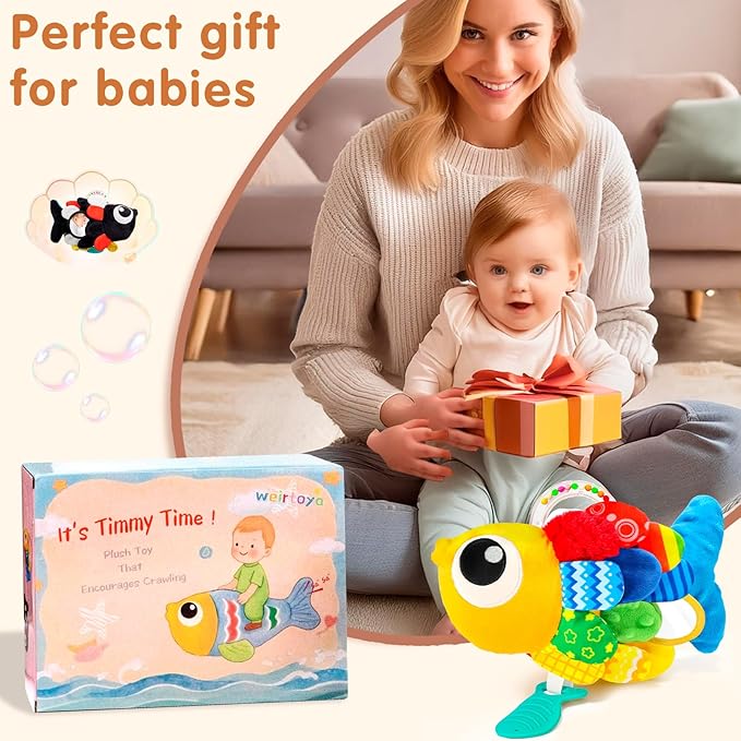 weirtoya Baby Rattles Teething Toys 3-6 Month, Baby Toys for 0-6 Months Infant Toy Sensory Toys with Beads Grasping Shaker, Tummy Time Toys for 0-3 Months, 3-6, 6-12 Months