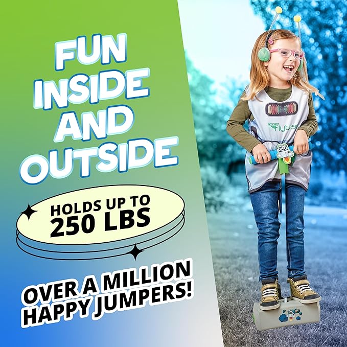 Flybar My First Foam Pogo Jumper for Kids Fun and Safe Pogo Stick for Toddlers, Durable Foam and Bungee Jumper for Ages 3 and up, Supports up to 250lbs