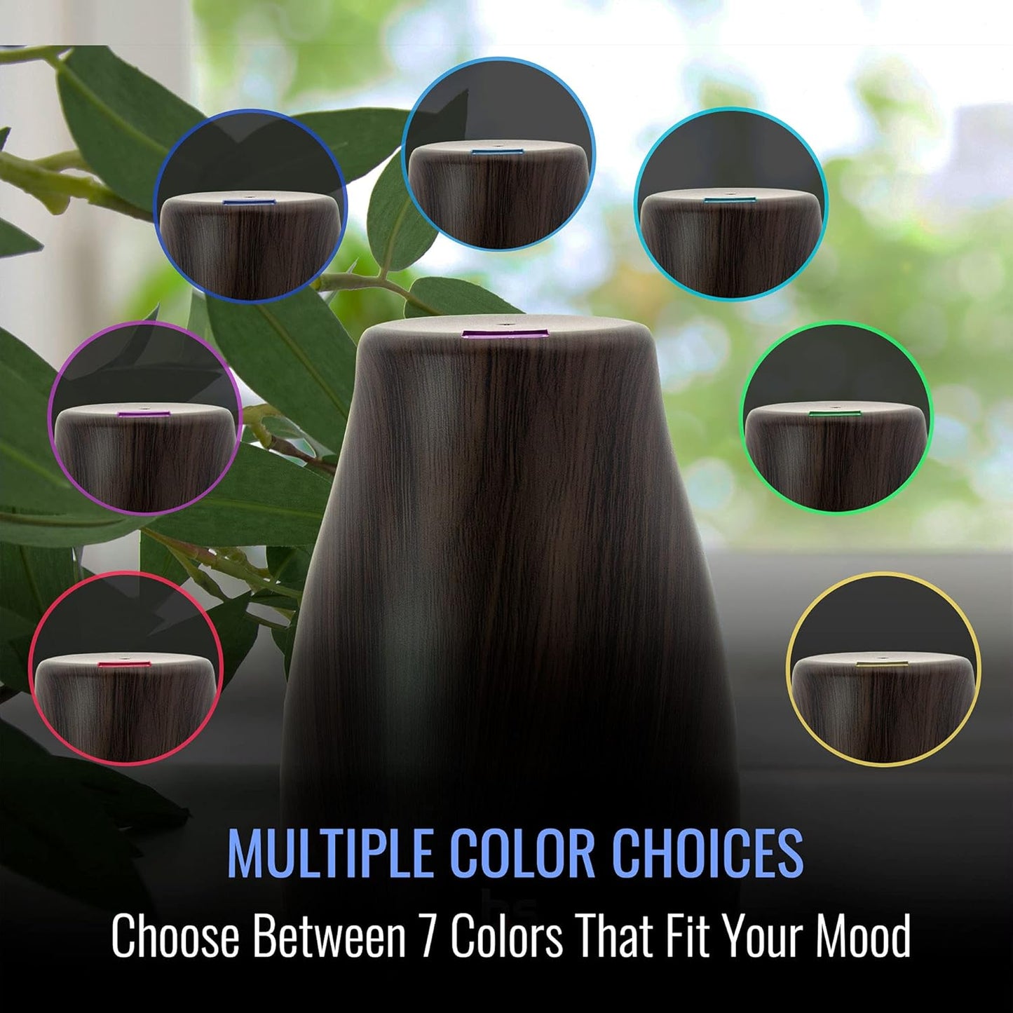 HealthSmart Essential Oil Diffuser, Cool Mist Humidifier and Aromatherapy Diffuser with 150ML Tank Ideal for Small Rooms, Adjustable Timer and Mist Mode, Wood Grain Brown