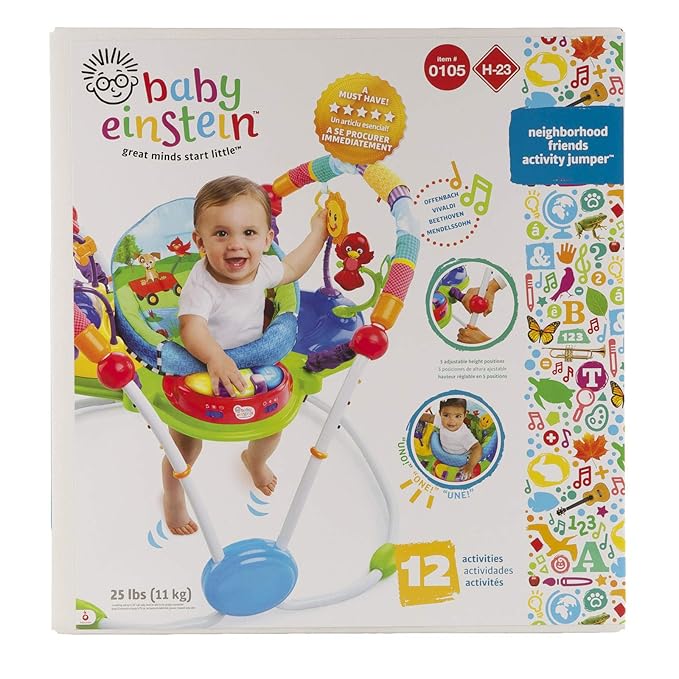 Baby Einstein Neighborhood Friends Activity Jumper with Lights and Music, 6 Months+, Max Weight 25lbs., Unisex