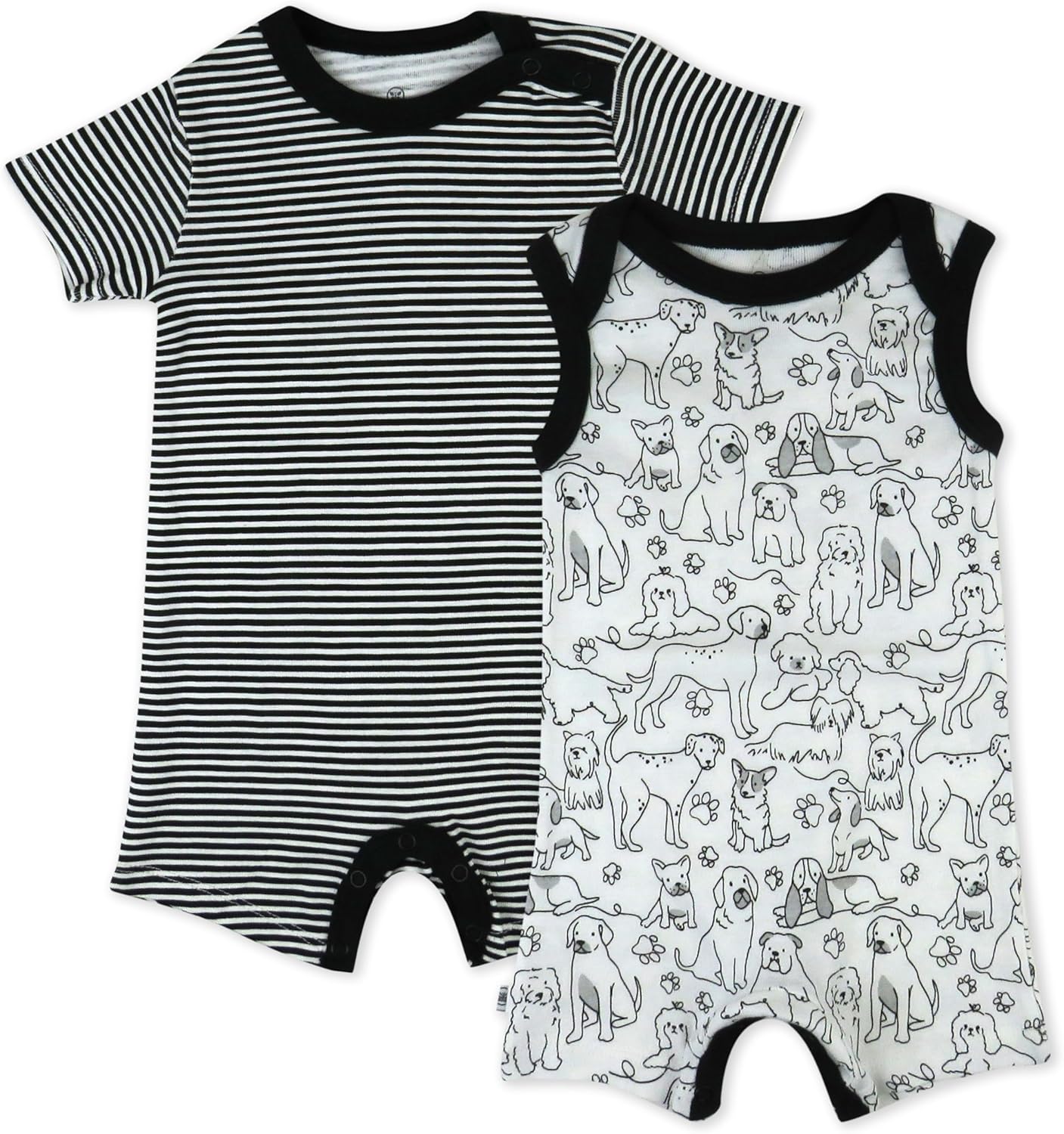 HonestBaby Short Sleeve and Tank Romper 100% Organic Cotton for Infant Baby and Toddler Boys