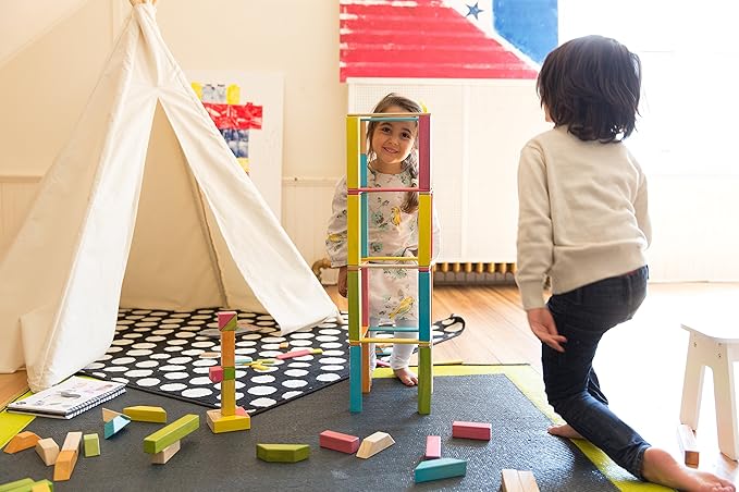 24 Piece Tegu Magnetic Wooden Block Set, Blossom, 1-99 years old