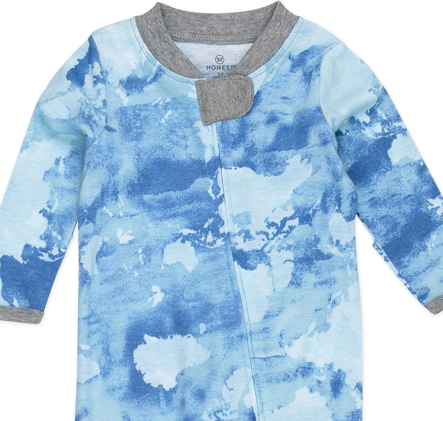 HonestBaby Baby Sleep N' Play One-Piece Zip-Front Footed Organic Cotton Pajama Sleeper