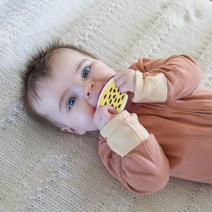 Passionfruit and Lime Silicone Teethers Baby Teething Toys, Newborn Essentials Must Haves, Easy-to-Hold Design Teething Ball Baby Essentials, BPA-Free