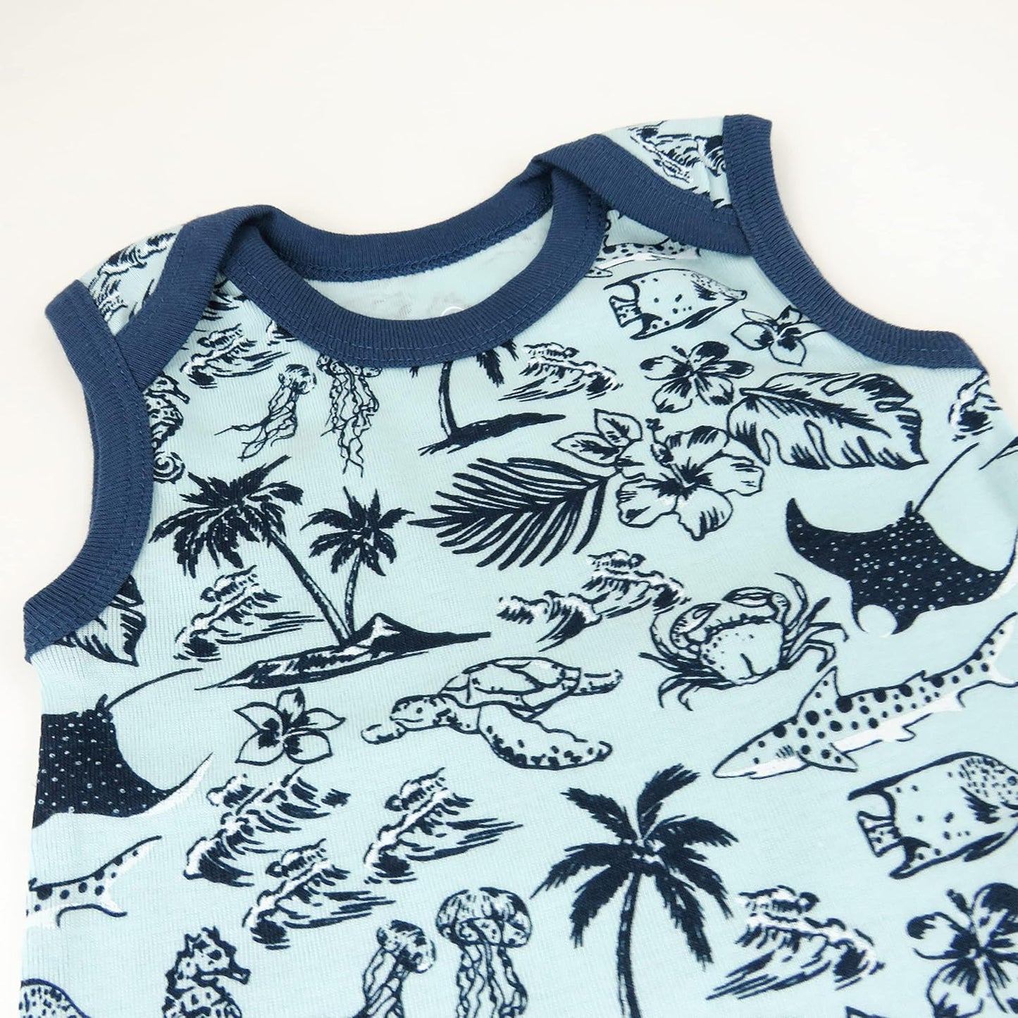 HonestBaby Short Sleeve and Tank Romper 100% Organic Cotton for Infant Baby and Toddler Boys