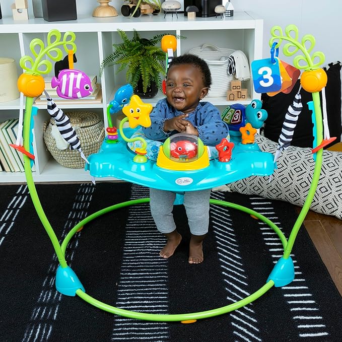 Baby Einstein Ocean Explorers Curiosity Cove 2-in-1 Educational Activity Jumper and Floor Toy, Max weight 25 lbs., Ages 6 Months+, Unisex