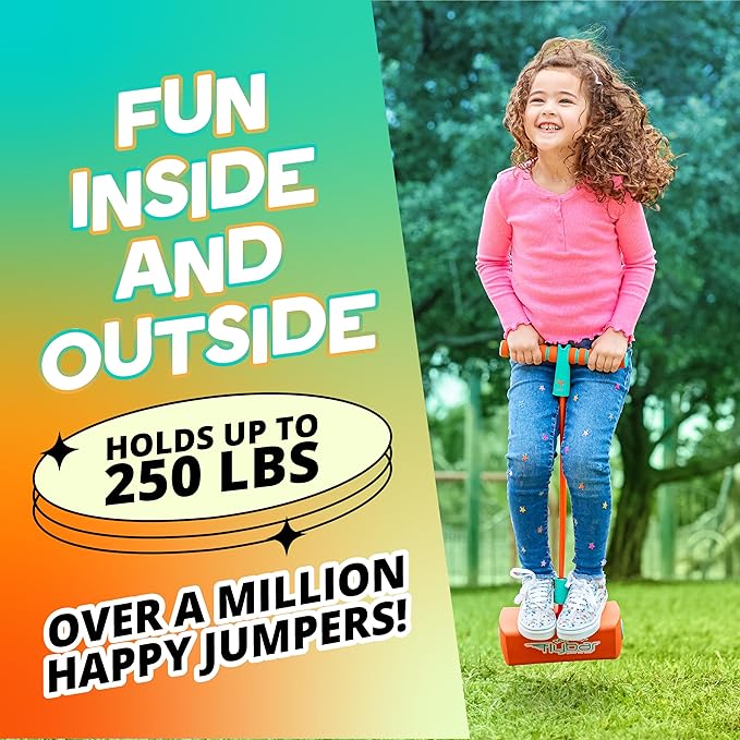 Flybar My First Foam Pogo Jumper for Kids Fun and Safe Pogo Stick for Toddlers, Durable Foam and Bungee Jumper for Ages 3 and up, Supports up to 250lbs