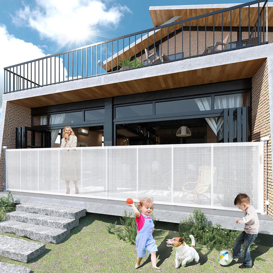 200" Retractable Baby Gates Extra Wide for Large Opening, 41" Extra Tall Retractable Dog Gate Pet Gates, Long Child Safety Mesh Gate with Fiberglass Rods for Stairs, Doorways, Hallways, Indoor/Outdoor