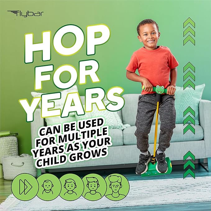 Flybar My First Foam Pogo Jumper for Kids Fun and Safe Pogo Stick for Toddlers, Durable Foam and Bungee Jumper for Ages 3 and up, Supports up to 250lbs