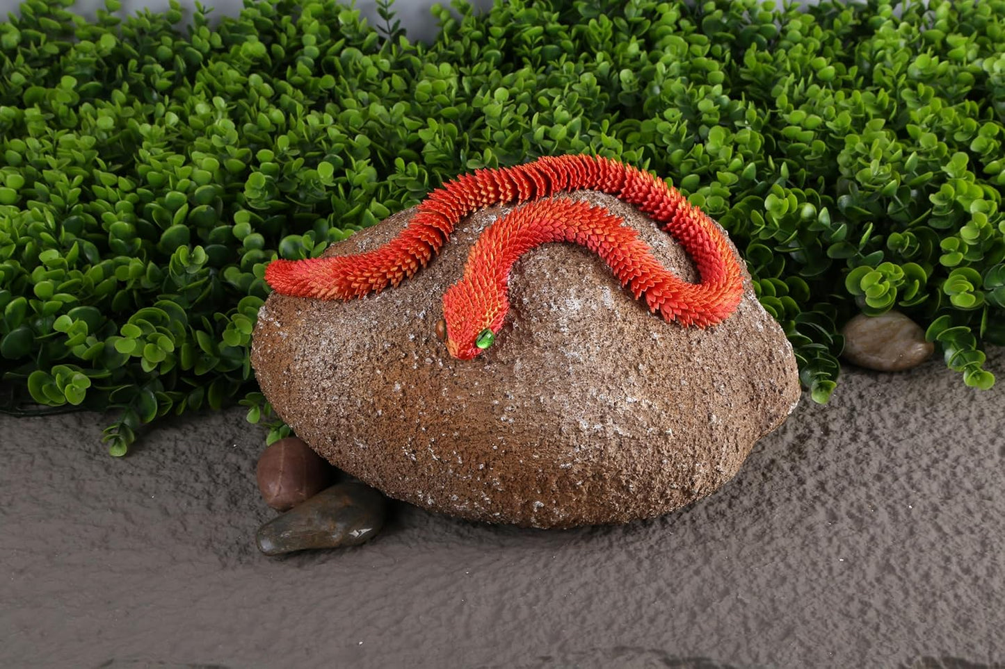 3D Printed Animals-Snake Viper, 24 in Surprise Mystery Snake Fidget Toy Creative Toy 3D Printed Articulated Snake Collectibles Home Office Executive Desk Decor (Red Gold)