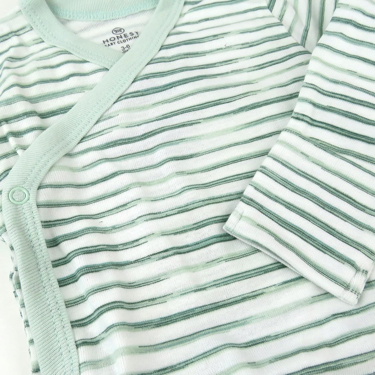 HonestBaby unisex-baby 3-pack Long Sleeve Side-snap Kimono Bodysuits Organic Cotton for Infant Baby Boys, Girls, Unisex