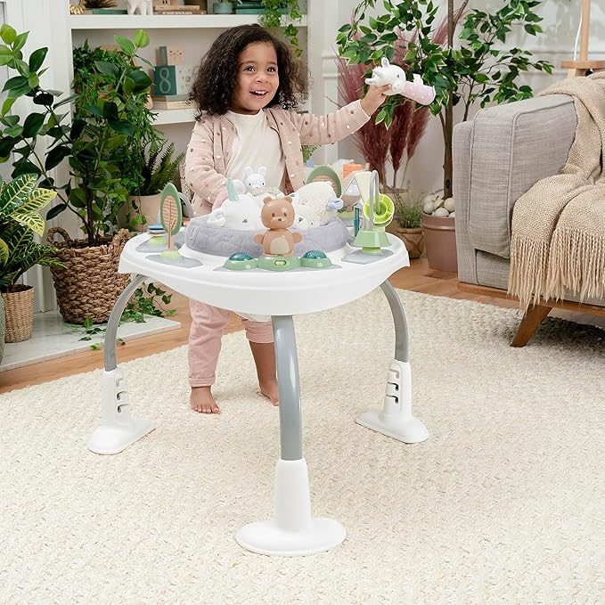 Ingenuity Spring & Sprout 2-in-1 Baby Activity Center Jumper and Table with Infant Toys - Ages 6 Months +, First Forest
