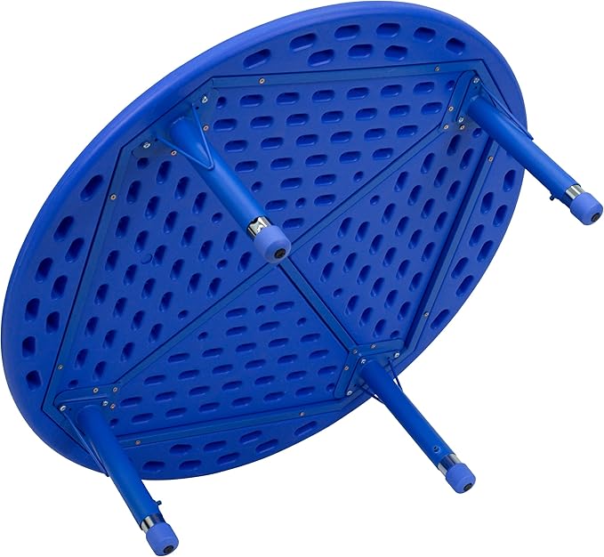 Flash Furniture Wren 45'' Round Blue Plastic Height Adjustable Activity Table